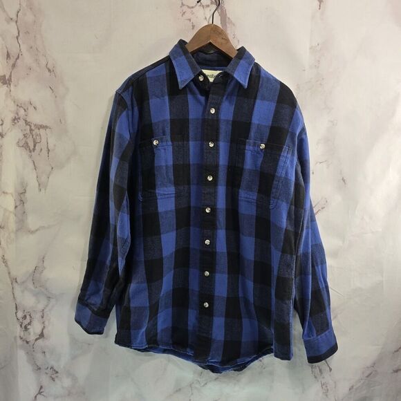 Vintage Other - St Johns Bay Shirt Mens Large Tall Black Button Flannel Shacket Chamois Buffalo
